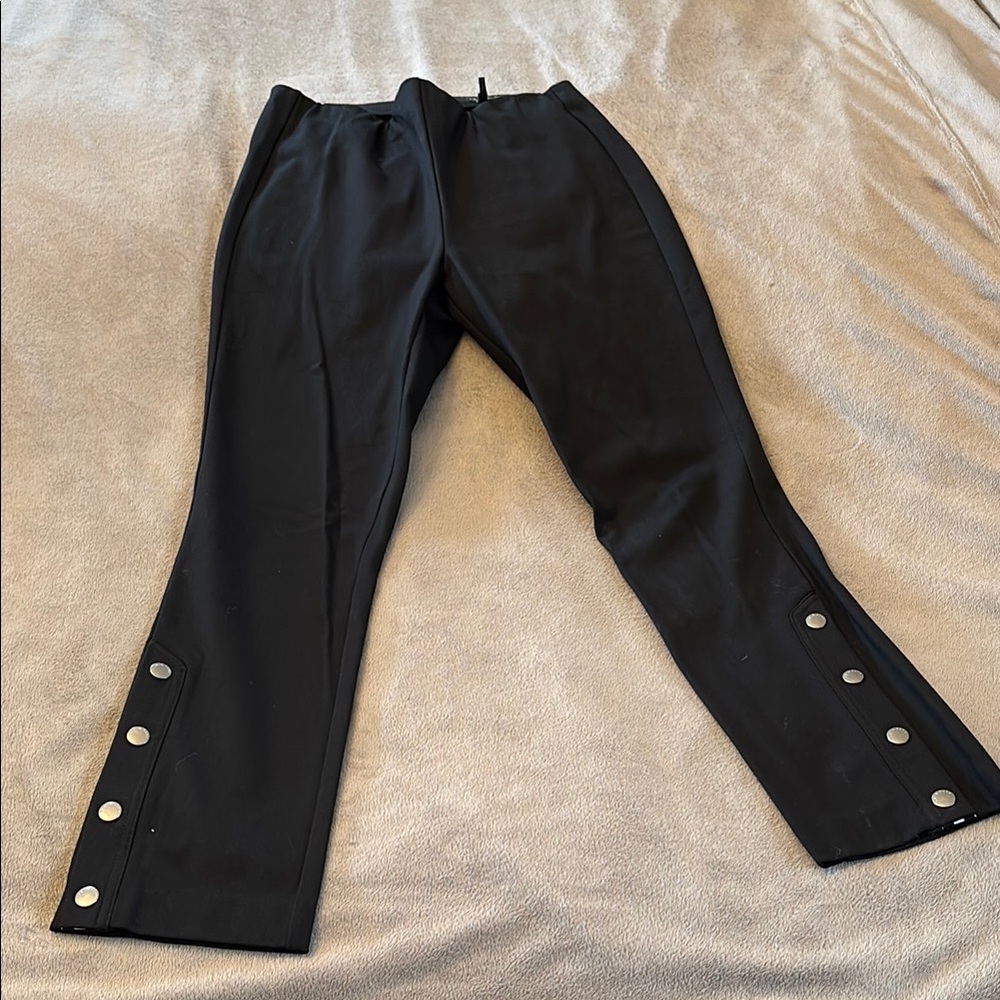 Rag & Bone Black Pants with Silver snap accents